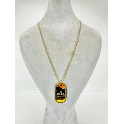 Bronz Yazılı Zincirli Kolye